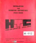 HTC-HTC Mdl. 2506A Shear Operation & Maintenance Manual-2506A-01